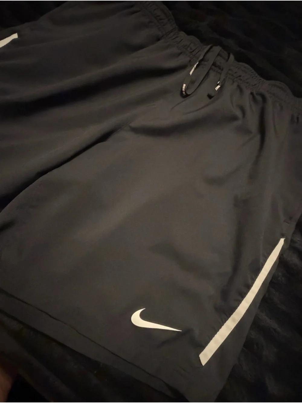 Nike Men’s Black Athletic Shorts with White Accents